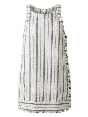 Anthropologie Akemi & Kin Claudia Sleeveless Linen Stripe Summer Dress Sz.12